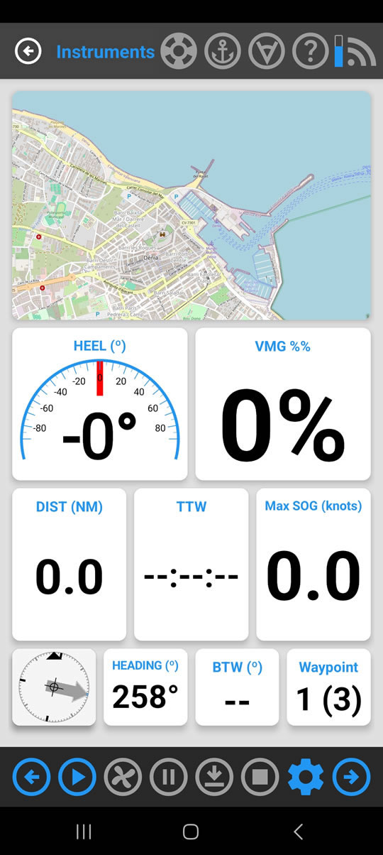 Halimbawa ng isang naka-configure na panel ng instrumento.