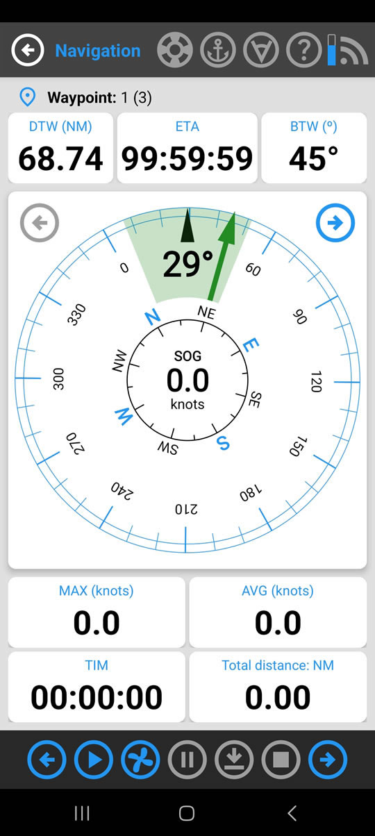 Screen ng Paglalayag ng SailNav