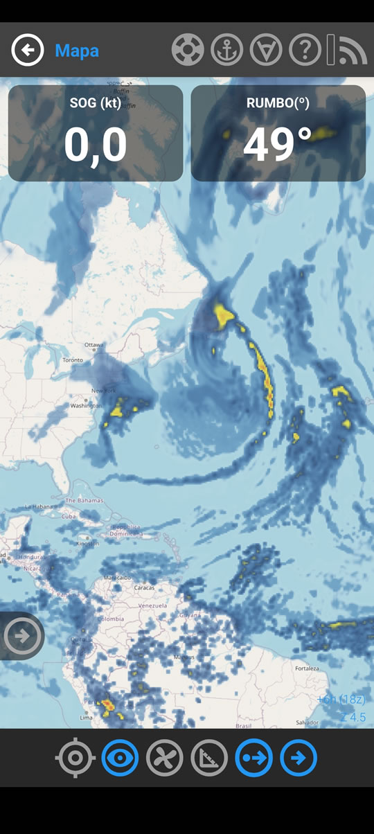 বৃষ্টির পূর্বাভাস সহ আবহাওয়া লেয়ারের ভিজ্যুয়ালাইজেশন।